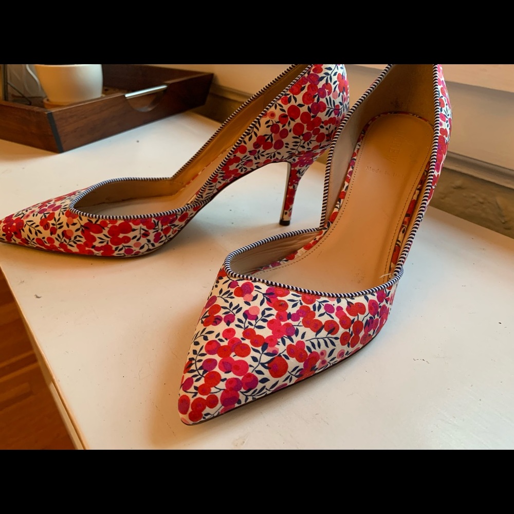 J. Crew Cherry / Floral Heels - Size 9
